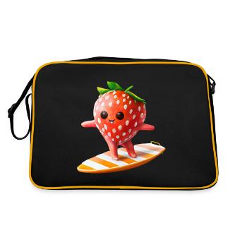 Surfing Strawberry - Fruit Adventure - Sac Retro - noir/or - Dos
