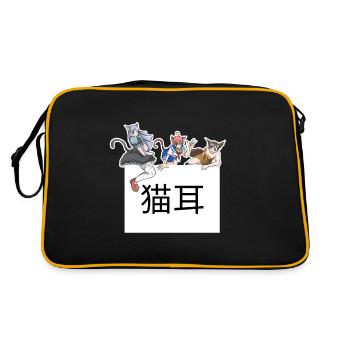 Neko Girl Kawaii - Sac Retro - noir/or - Dos