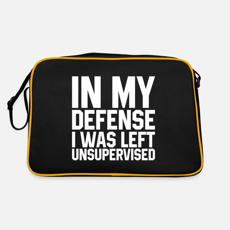 Ich wurde unbeaufsichtigtes Zitat gelassen Retro Tasche