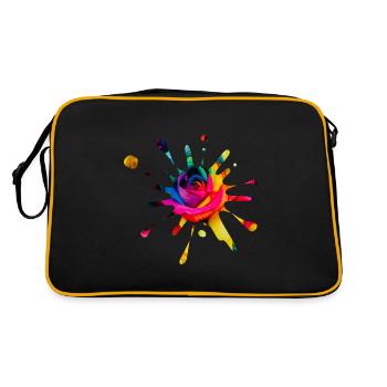 Splash Rose - color splash - Retro Bag - black/gold - Back