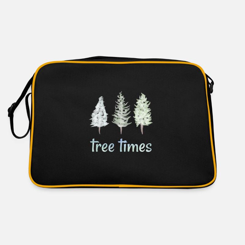 Tree Times - Retro Tasche - Schwarz/Gold