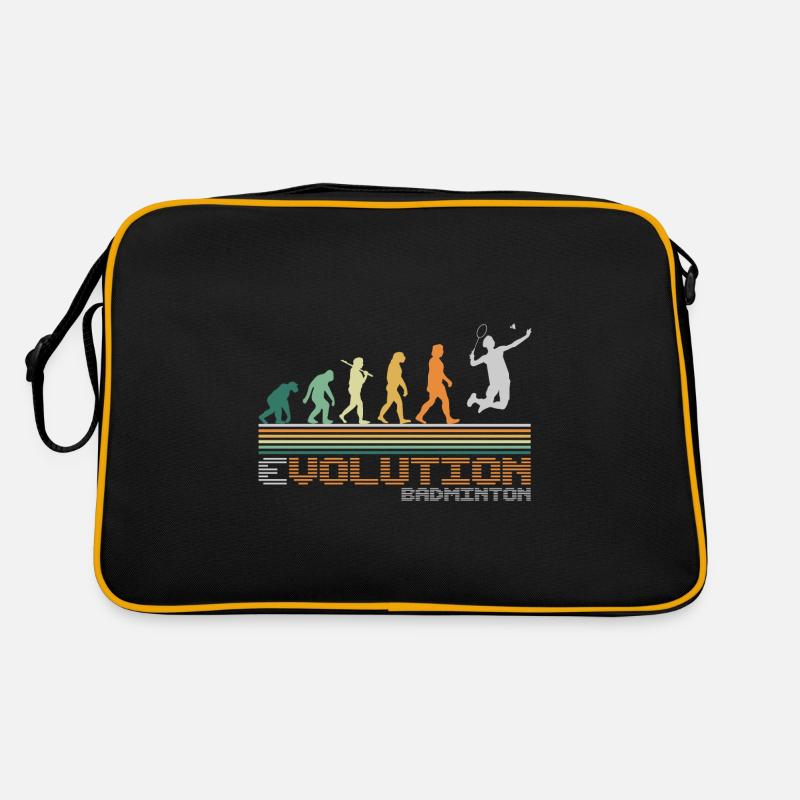 Badminton Federball Evolution Retro Lustig - Retro Tasche - Schwarz/Gold
