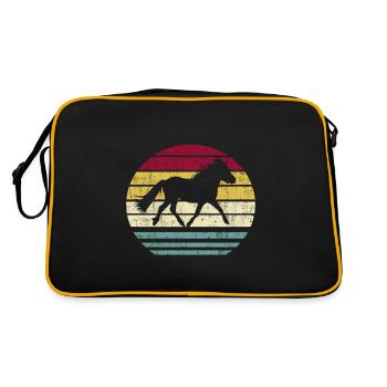 Cheval poney Shetland Silhouette rétro poney Shetland - Sac Retro - noir/or - Dos