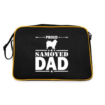 Samoyède fier papa - Sac Retro - noir/or - Dos