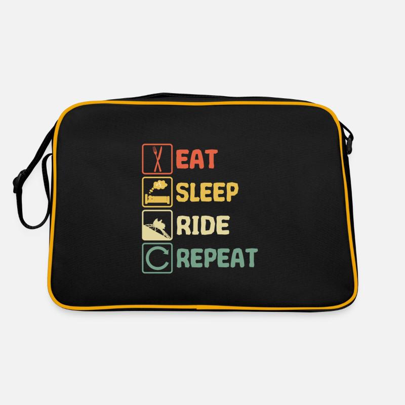 Achterbahn Freizeitpark Eat Sleep Spruch Retro Retro Tasche