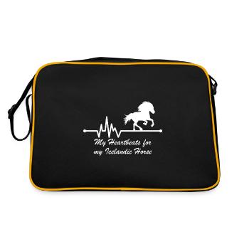 Cheval islandais Cheval islandais Tölt battement de coeur avec énonciation - Sac Retro - noir/or - Dos