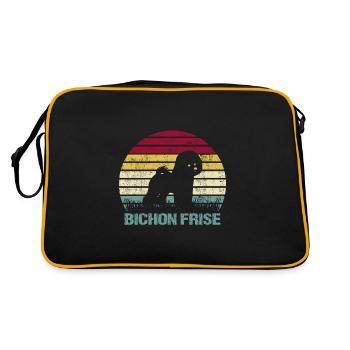 Bichon Frise Retro Vintage pour femme homme - Sac Retro - noir/or - Dos