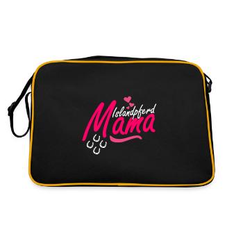 Cheval islandais tölt maman pour cavalière - Sac Retro - noir/or - Dos
