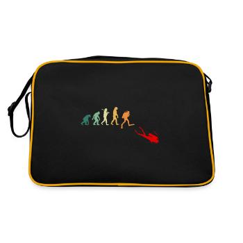 Gerätetauchen Tauchen Evolution Retro Lustig - Retro Tasche - Schwarz/Gold - Hinten