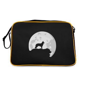 Groenendael sheepdog full moon silhouette - Retro Bag - black/gold - Back