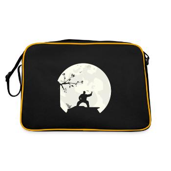 Tai Chi Shadow Boxing Full Moon Moon Silhouette - Retro Bag - black/gold - Back