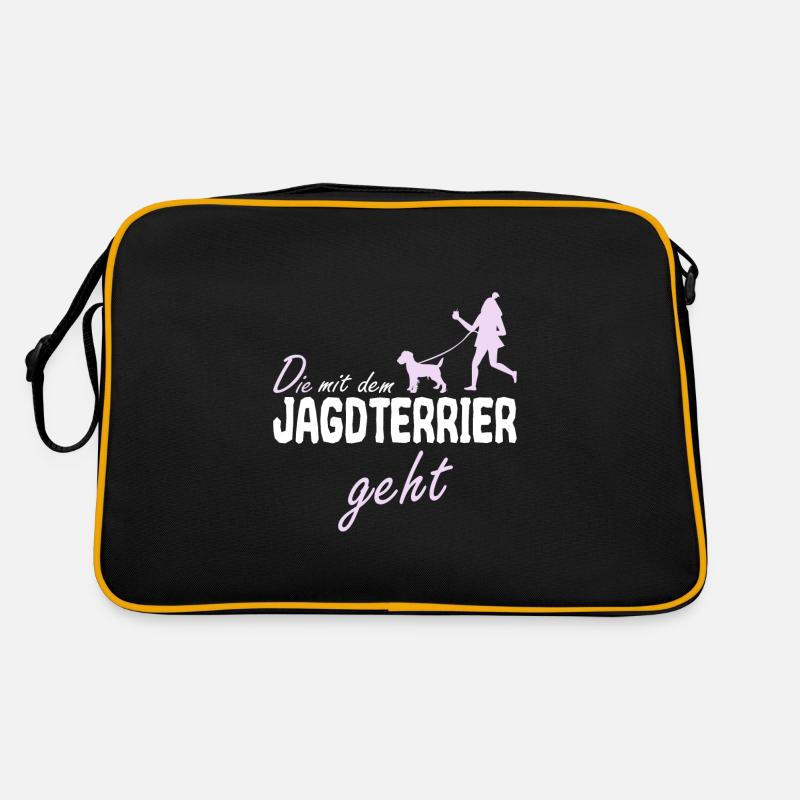 Deutscher Jagdterrier Mama Die mit dem Geht Spruch Retro Tasche
