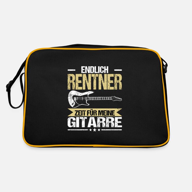 Gitarre Endlich Rente Rentner Zeit Spruch Lustig Retro Tasche