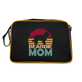 Bearded Collie Beardie Mama Retro for Mum - Retro Bag - black/gold - Back