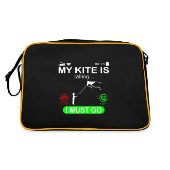 Kite flying Kite flying calls saying - Retro Bag - black/gold - Back
