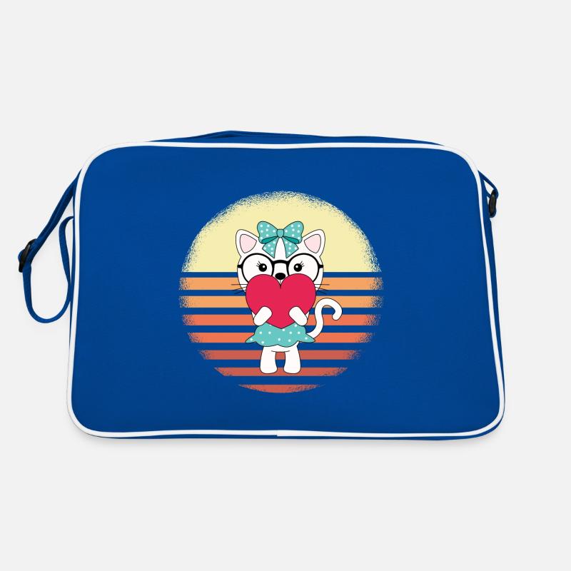 Chat avec coeur Sunset Design Sac Retro
