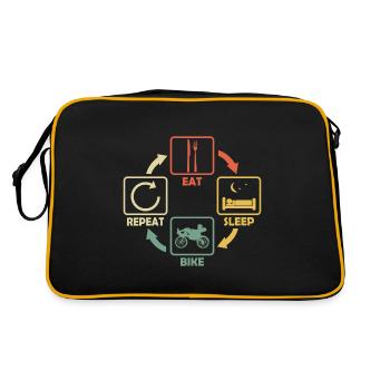 Roue couchée Eat Sleep Renard Retro - Sac Retro - noir/or - Dos