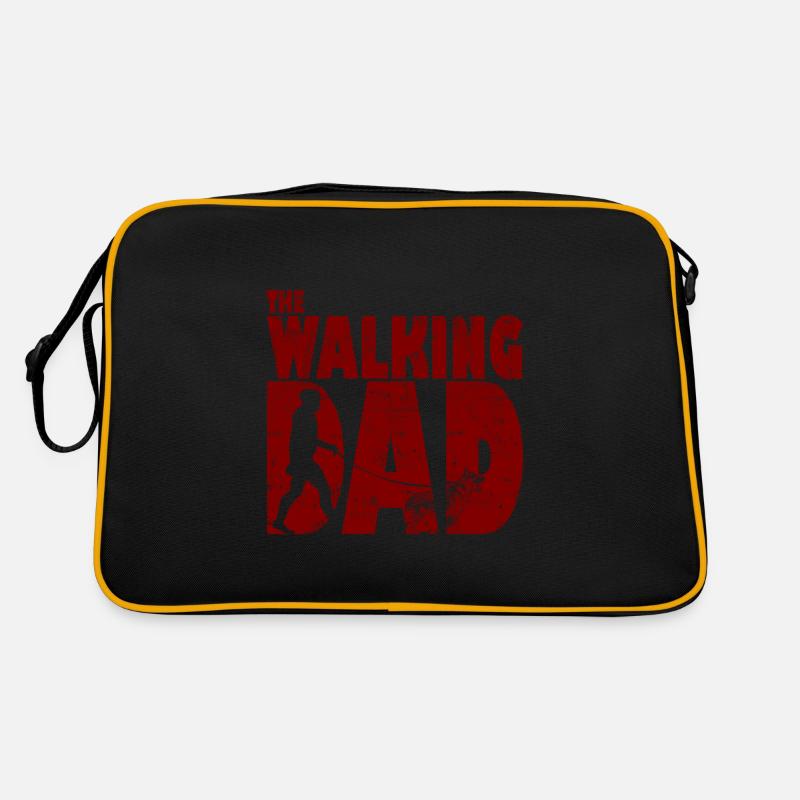 Niederländischer Schäferhund The Walking Dad - Retro Tasche - Schwarz/Gold