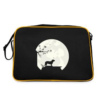 Alpine Dachsbracke full moon silhouette - Retro Bag - black/gold - Back