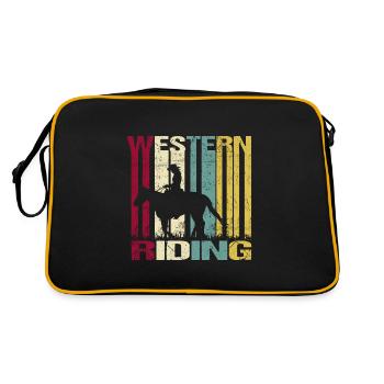 Westernreiten Vintage - Retro Tasche - Schwarz/Gold - Hinten