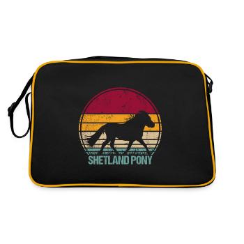 Shetland Pony Vintage - Retro Tasche - Schwarz/Gold - Hinten