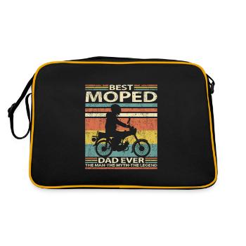Moped S51 Best Dad Ever - Retro Tasche - Schwarz/Gold - Hinten