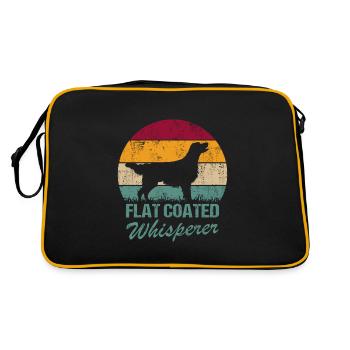 Flat Coated Retriever Flüsterer - Retro Tasche - Schwarz/Gold - Hinten