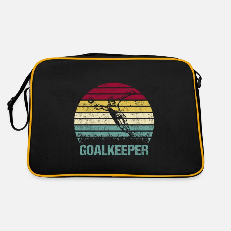 Fußball Torwart Retro Vintage - Retro Tasche - Schwarz/Gold