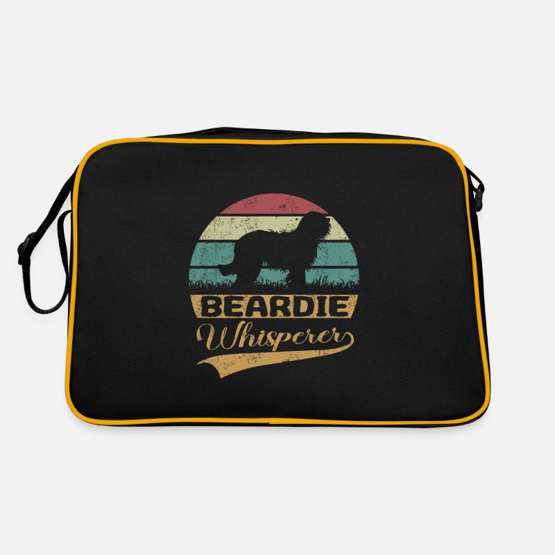 Bearded Collie Beardie Flüsterer Retro Tasche