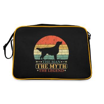 Flat Coated Retriever The Man Legend Saying - Retro Bag - black/gold - Back