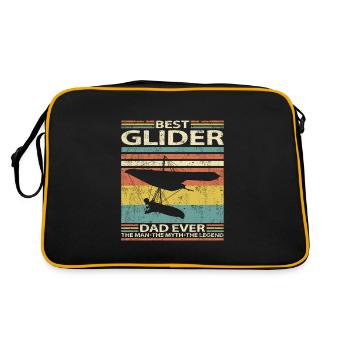 Hang Glider Pilot Papa Saying Funny - Retro Bag - black/gold - Back
