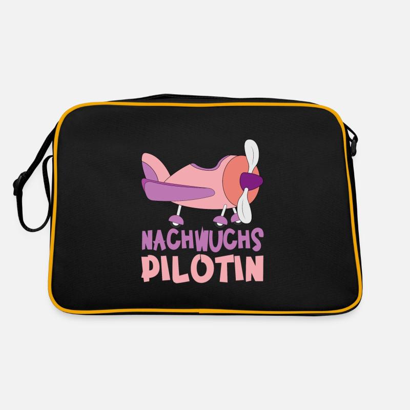 Nachwuchs Co Pilot Pilotin Baby Flugzeug Mädchen Retro Tasche