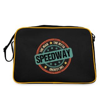 Speedway Motorrad Motorbike Dad Vintage Lustig - Retro Tasche - Schwarz/Gold - Hinten