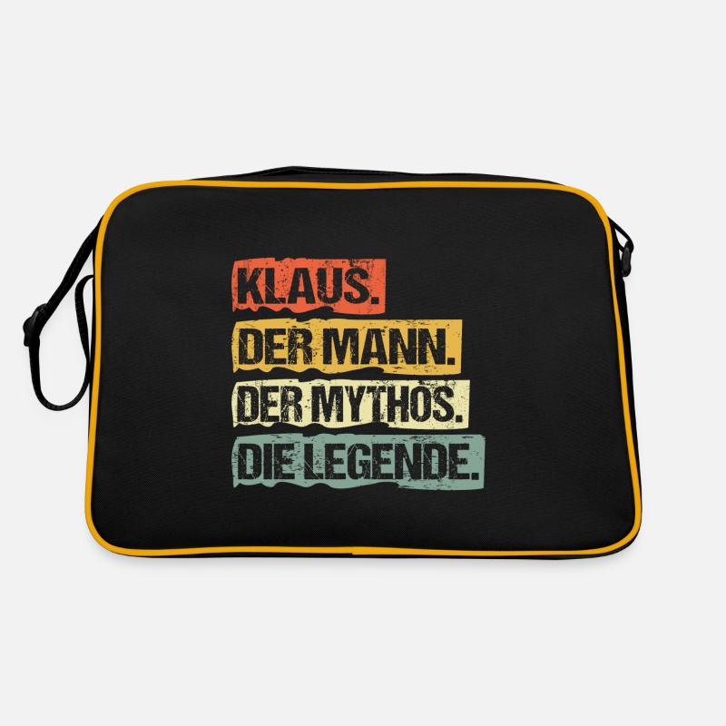 Klaus der mann der mytho die legende - Retro Tasche - Schwarz/Gold