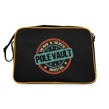 Stabhochsprung Stabhochspringer Männer Dad Spruch - Retro Tasche - Schwarz/Gold - Hinten