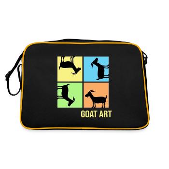Goat popart Goat pulling posture "goat-art" - Retro Bag - black/gold - Back