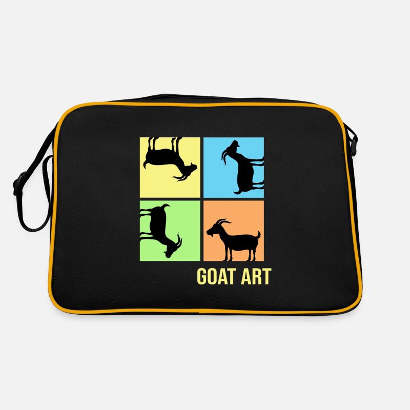 Popart de chèvre Posture de traction de chèvre « goat-art » - Sac Retro - noir/or