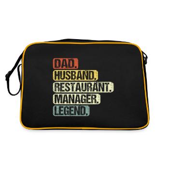 Hotel and Restaurant Manager Papa Husband Saying - Retro Bag - black/gold - Back
