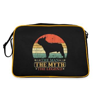 Frenchton Dog Papa Dad Master Vintage - Sac Retro - noir/or - Dos