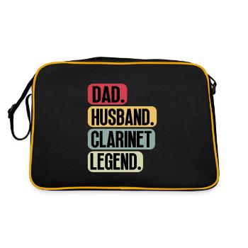 Joueur de clarinette Papa Dictons du joueur de clarinette - Sac Retro - noir/or - Dos