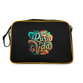 Vivre Pura Vida au maximum - Sac Retro - noir/or - Dos