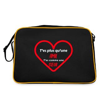 T'es plus qu'une amie cadeau meilleure amie - Sac Retro - noir/or - Dos