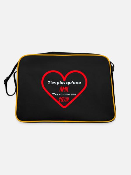 T'es plus qu'une amie cadeau meilleure amie - Sac Retro - noir/or - Dos