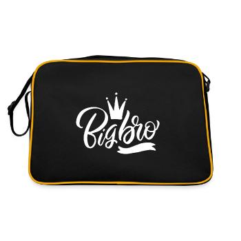 großer Bruder - Retro Tasche - Schwarz/Gold - Hinten