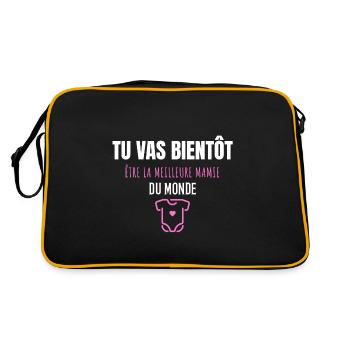 Bientôt mamie cadeau annonce grossesse - Sac Retro - noir/or - Dos