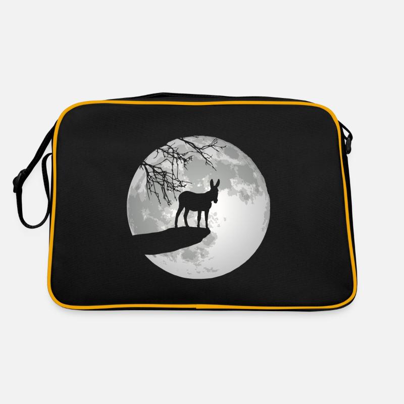 Donkey silhouette moon burro mule mule mom dad Retro Bag