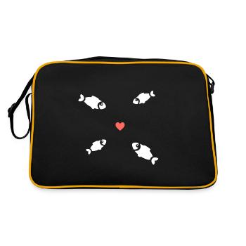 Poissons Essaim de poisson Coeur - Sac Retro - noir/or - Dos
