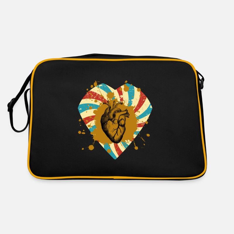 Cœur Vintage - Sac Retro - noir/or
