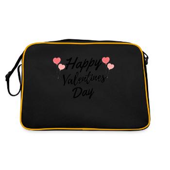 Happy Valentines Day - Retro Tasche - Schwarz/Gold - Hinten
