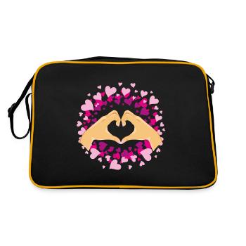 Female hands in the shape of heart. Festive design - Retro Bag - black/gold - Back